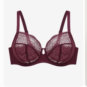 Simone Understance Lace Underwire Bra in Wine 38D